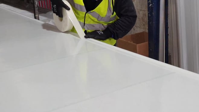 Adhesive tape is easier to apply than wet glue