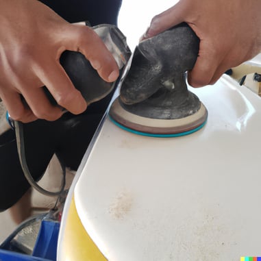 Sanding the polypropylene after it has been welded