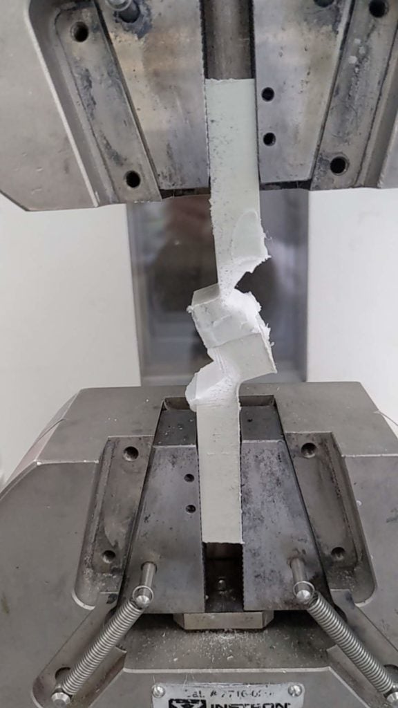 Tensometer used to test strength of adhesive