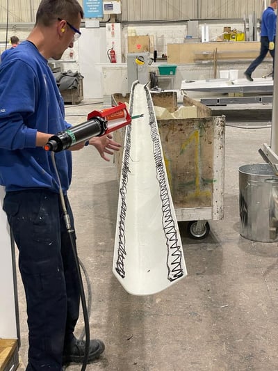 Fiberglass bonding with structural adhesive