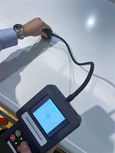 Surface testing for bonding to industrial adhesives